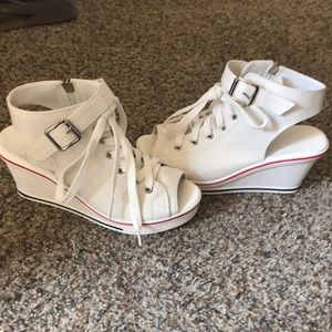 Converse style heels/wedges (Never worn)